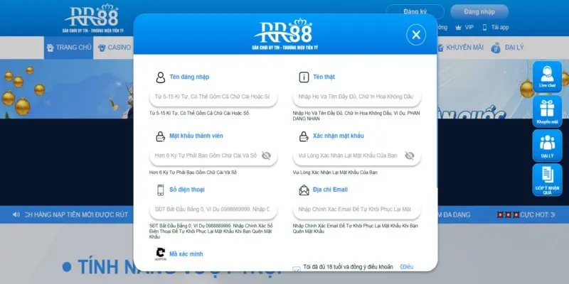 Các bước đăng ký tài khoản RR88 đơn giản
